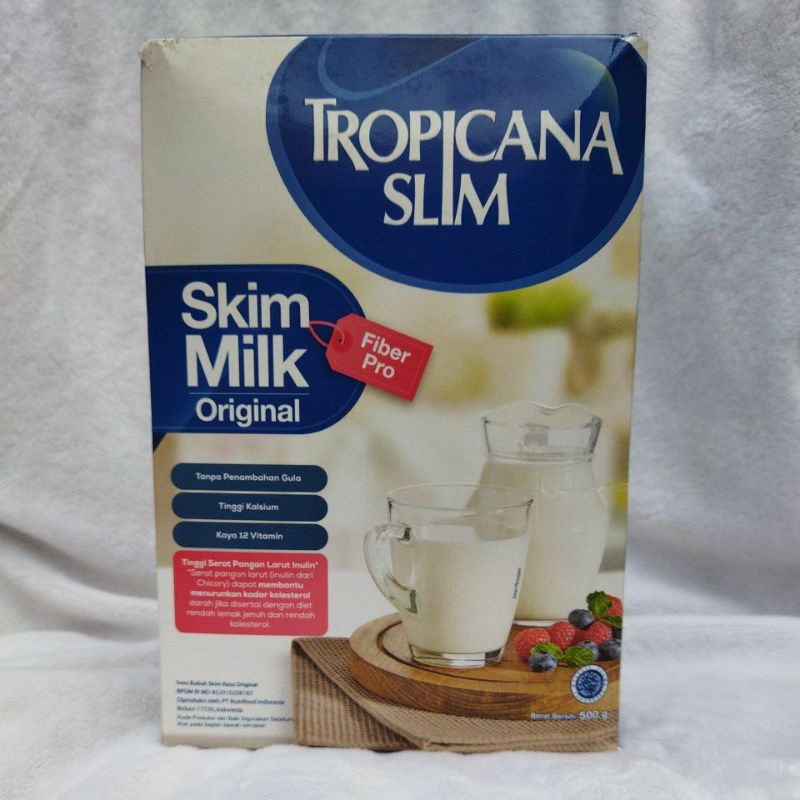 Jual Tropicana Slim Skim Milk Original Fiber Pro 500gr Indonesiashopee