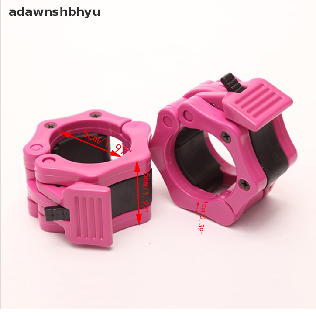 Adawnshbhyu 1pasang 2 &quot;Spinlock Collars Barbel Collar Lock Dumbell Clips Clamp Angkat Berat