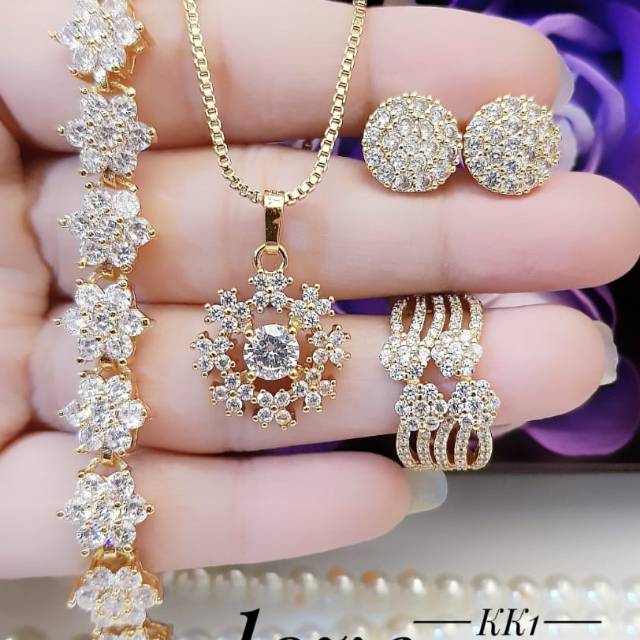 Xuping set perhiasan lapis emas 24k 0315h