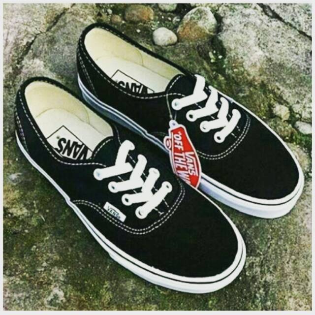 SEPATU Vans California Hitam / Black White Cewek cowok Sepatu Sekolah Kuliah Kerja Keren Murah