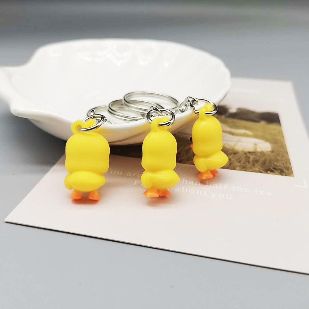 [Elegan] Gantungan Kunci 5 Pcs Bebek Kuning Kecil Lucu Kartun Key Rings