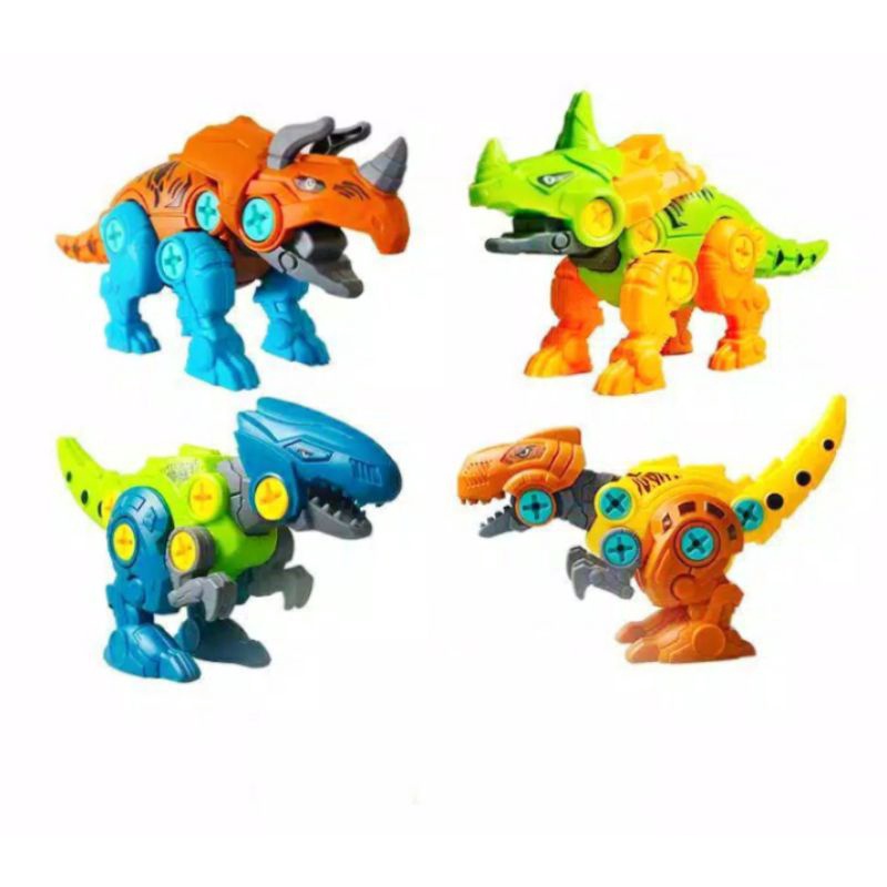 Mainan DIY dinosaurus bongkar pasang