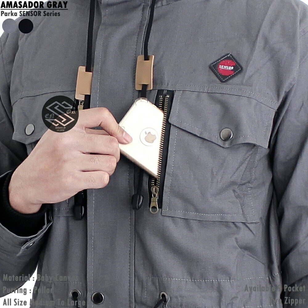 Jaket Parka Pria Abu ~ JAKET PARKA PRIA GREY PREMIUM