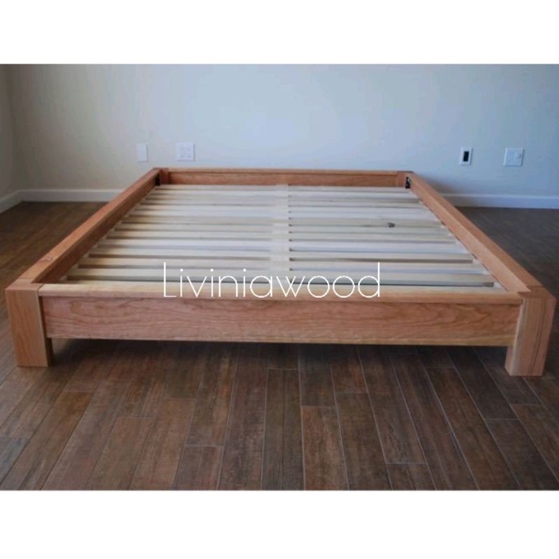 El dipan tempat tidur minimalis lantai kayu jati, ranjang divan lesehan modern