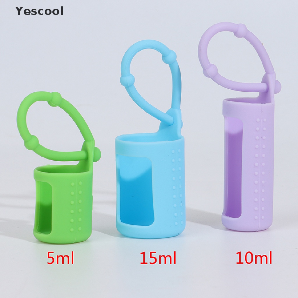 Yescool 6Pcs Casing Pelindung Botol Minyak Esensial 5 / 15 / 10ml Bahan Silikon