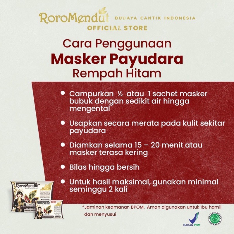 [FREE SPATULA/KUAS] MASKER PAYUDARA RORO MENDUT MINI SIZE 20 gr Pembesar Pengencang ORIGINAL