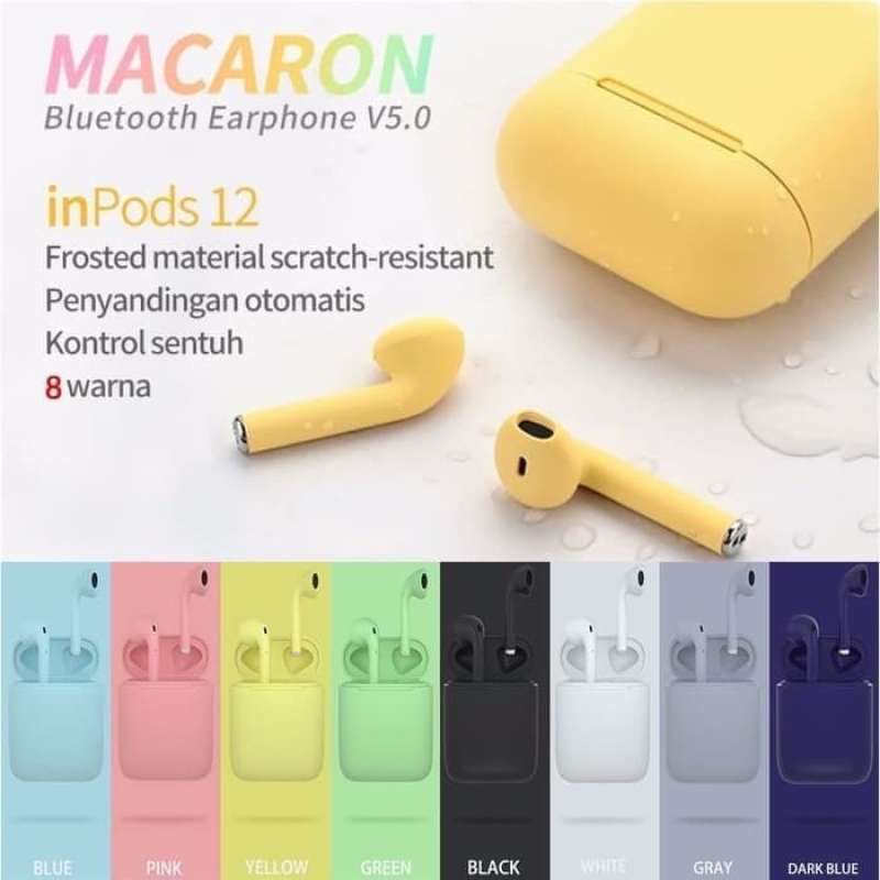 AIRSPRO INPODS 12 HEADSET BLUETOOTH EARPHONE MACARON