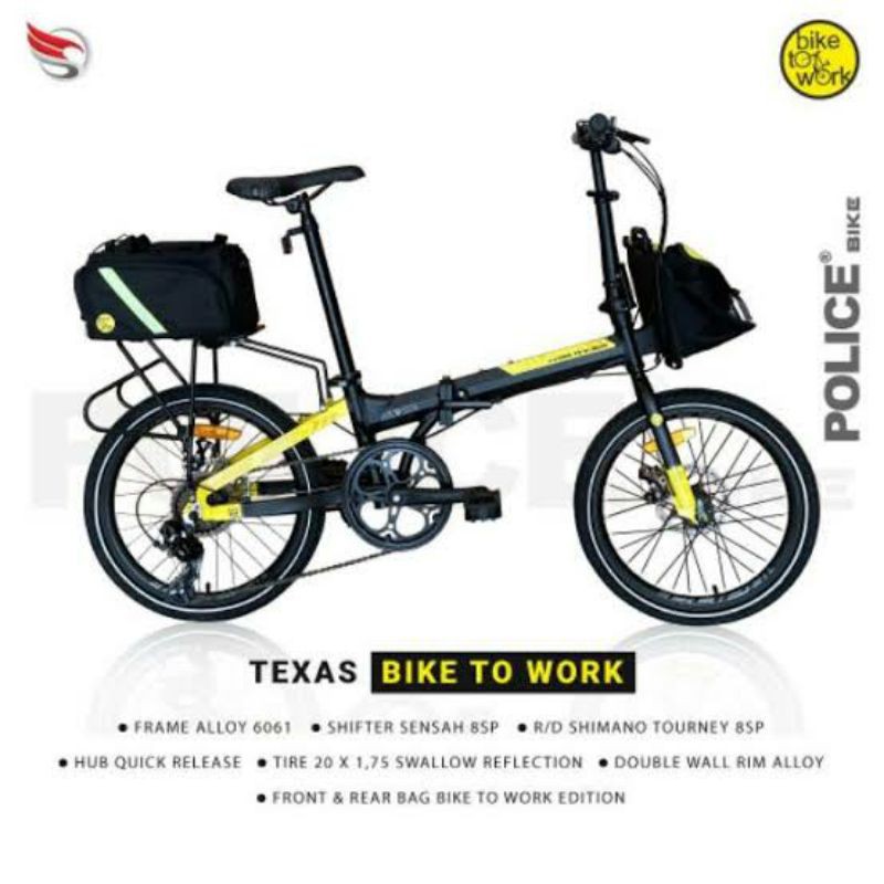 Element Police Texas Bike to Work B2W - Black Yellow