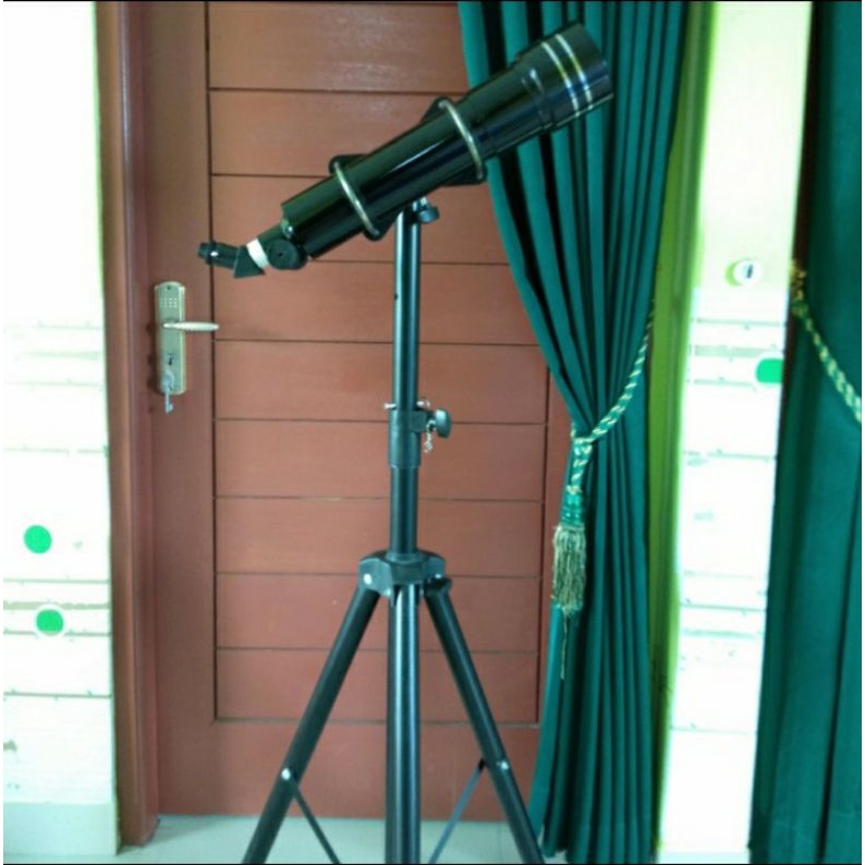 Teleskop Teropong Bintang Handmade Lensa Fotocopy  8cm Plus Tripod