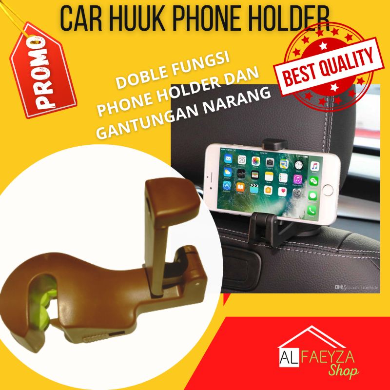 Car Headrest Huuk Phone Holder Gantungan Barang Jok Mobil Holder Hp Handphond