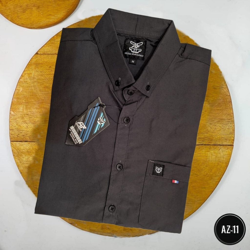 Kemeja Pria Polos Lengan Pendek Model Slimfit - Kemeja Kasual Pria (AZ-4)