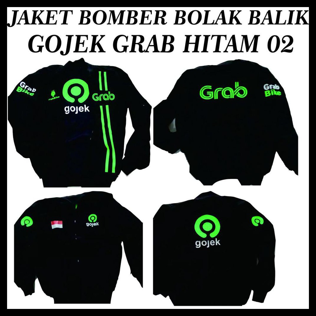 {BISA COD} jaket bomber ojol grab gojek bolak balik02 navy murah meriah MURAH Kode 203