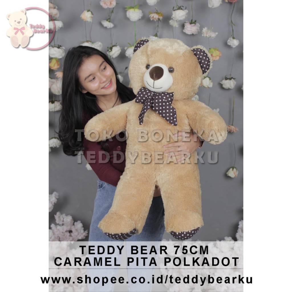 TEDDY BEAR 80CM JUMBO MINIATUR KHAS BANDUNG KARAMEL [TB75CA]