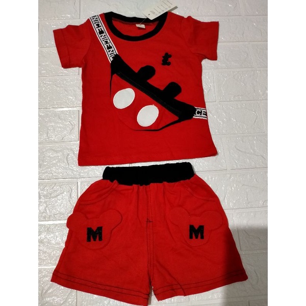 New With Tag Set Anak Miki 2in1 New Kaos Mickey Mouse Baby New Celana Pendek Miki Anak Bukan Prelove