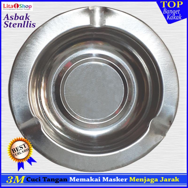 Asbak Stainless/Asbak Stainless Steel/Asbak Bulat