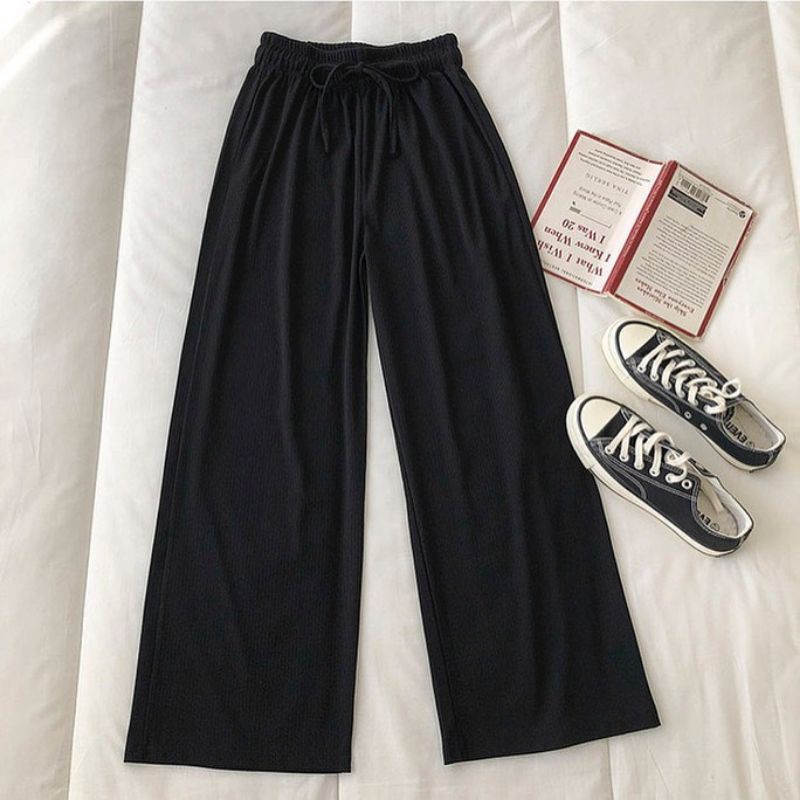 SUNDAY PANTS BAHAN RIB TEBAL / KOREAN STYLE / CELANA PANJANG / CELANA WANITA