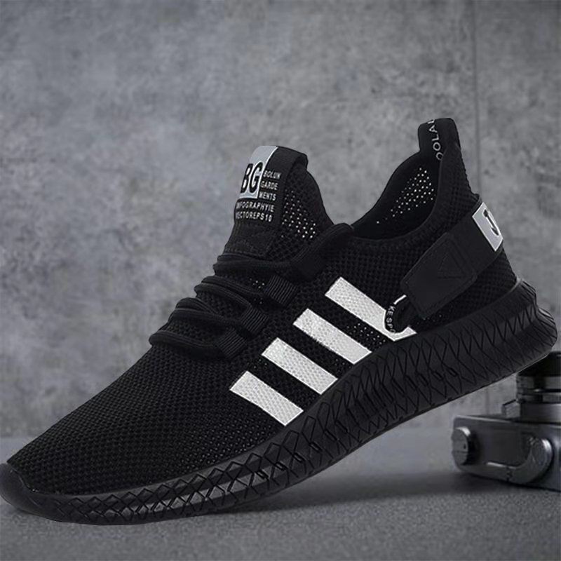 sepatu pria sneakers hitam tanpa tali