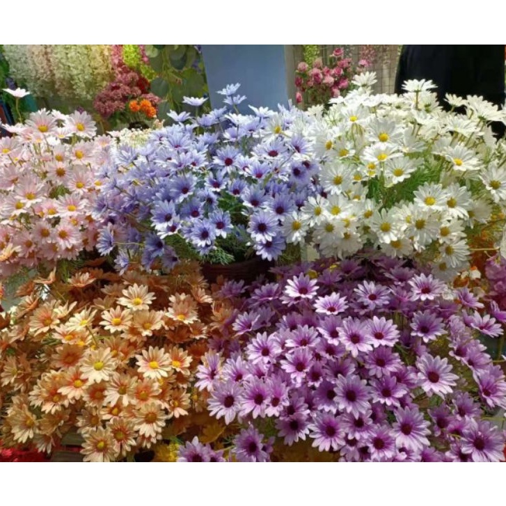 Aster Group Tanaman Hias Plastik Artificial Tangkai Bunga Matahari Eucalyptus Mawar Edelweis Kering