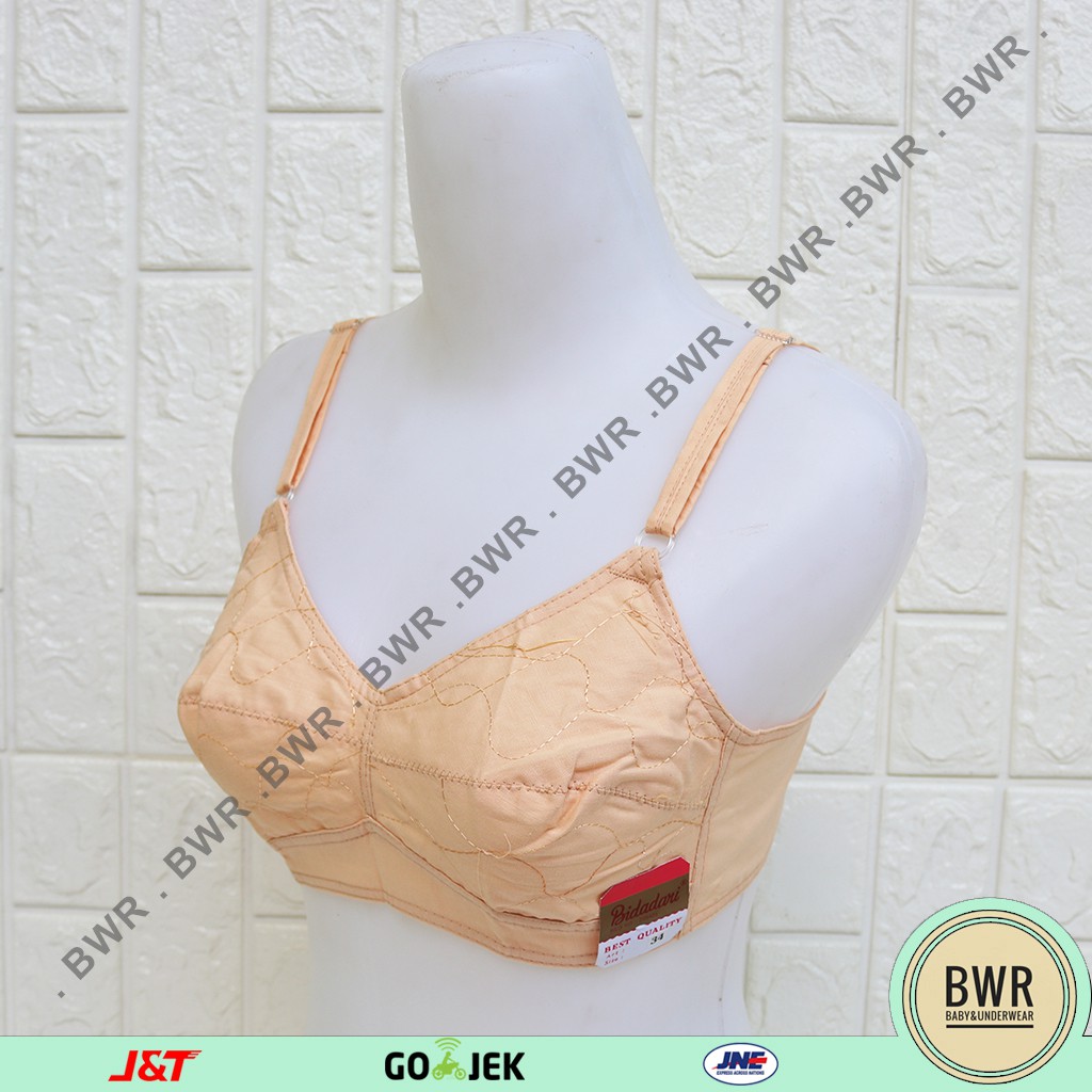 BH BIDADARI Coklat Polos / Bra Bidadari Tanpa Busa Kawat Kait 2 Bra Sister  Bwr