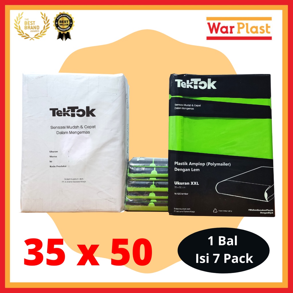 Plastik Polymailer Amplop Plastik Packing TekTok - Uk XXL 35x50 - Hijau