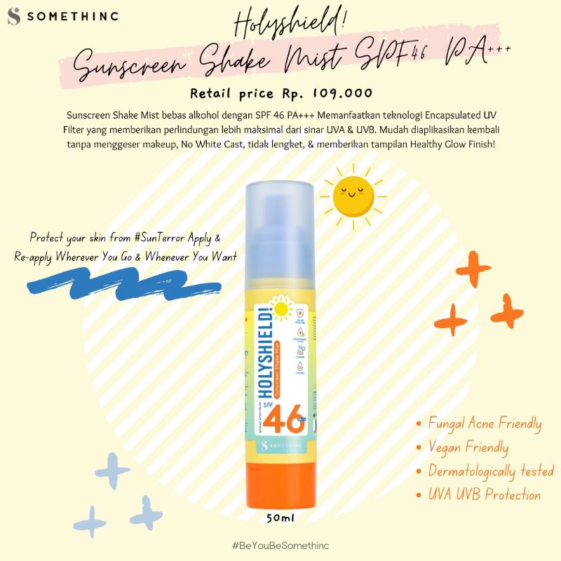 Somethinc Holyshield! Sunscreen Comfort Corrector Serum SPF 50+ PA++++  | Glowing Up Sunscreen | Shakemist