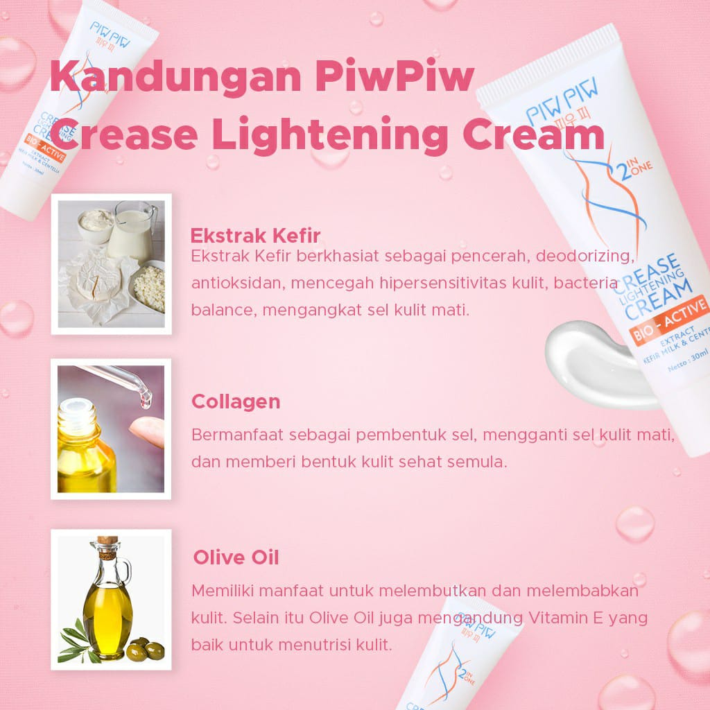 Piw Piw Crease Lightening Cream Pemutih Pencerah Ketiak Selangkangan Lipatan Kulit Ampuh BPOM