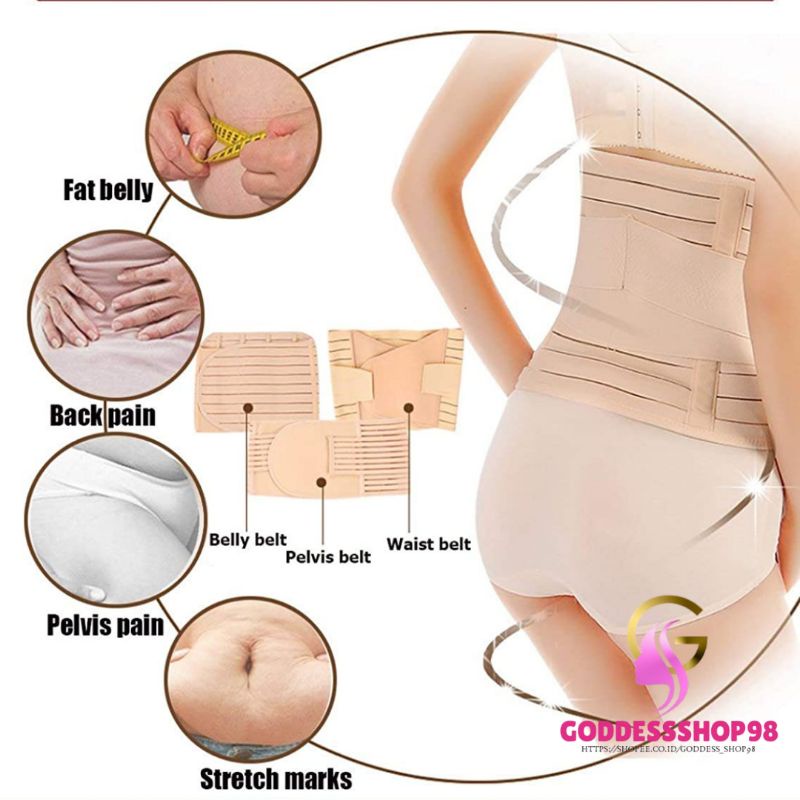 Korset Pelangsing 3in1 Stagen Korset melahirkan Pengecil Perut Postpartum Recovery Corset