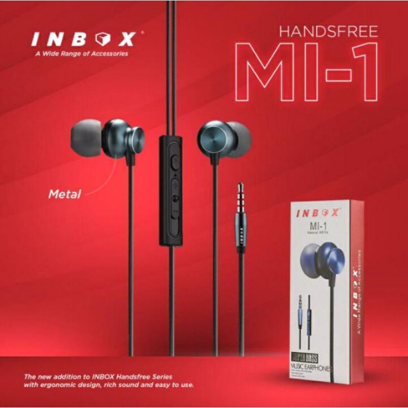 HEADSET HF HANDSFREE INBOX MI-1 STEREO ORIGINAL