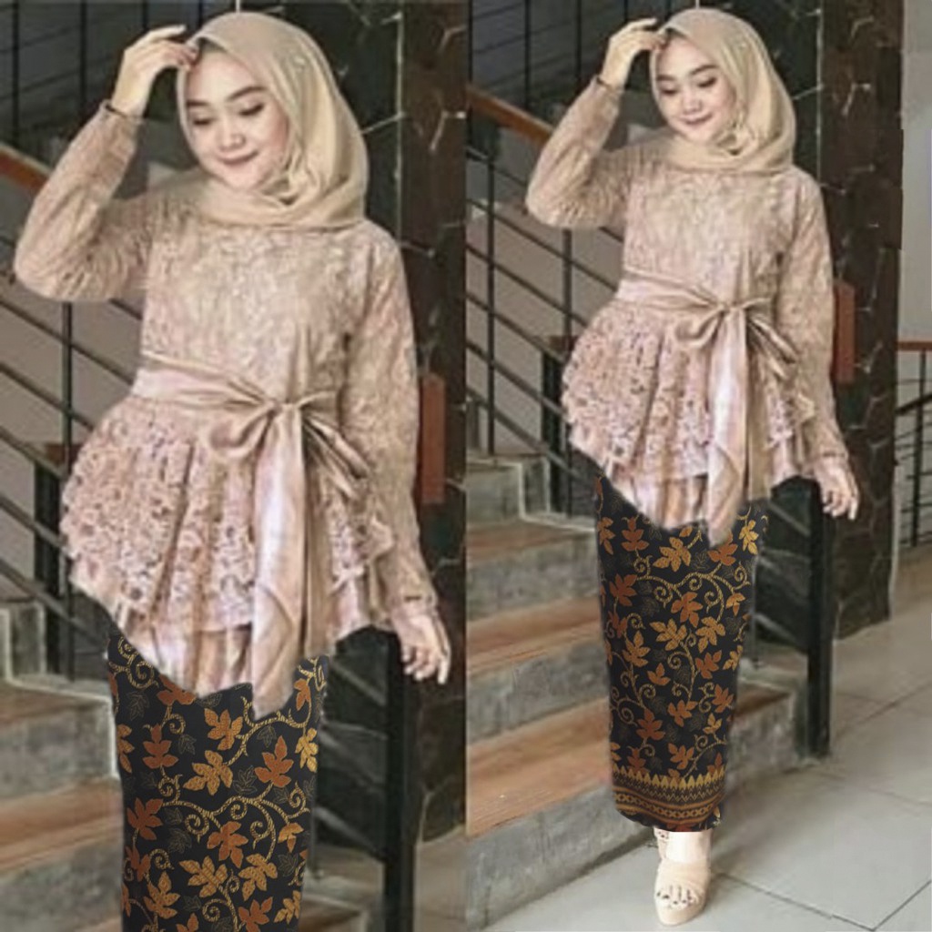 (DI JAMIN REALPICT) SETELAN KEBAYA BRUKAT PREMIUM / KEBAYA KONDANGAN / PAKAIAN WISUDA / PAKAIAN WANITA BATIK / BAJU KEBAYA WISUDA / SETELAN WANITA MUSLIM  / BAJU BUAT PESTA / SET SAFITRI