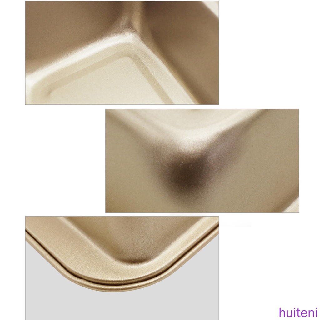 Cetakan Roti Panggang Bentuk Persegi Panjang Bahan Carbon Steel Anti Lengket Warna Emas Untuk Dapur