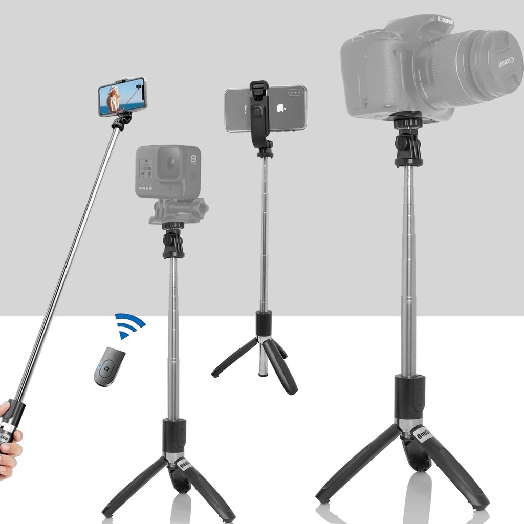 MallCasing - OneSOS Selfie Stick Tongsis Tripod Holder 4 in 1 with Wireless Remote Smartphone Bluetooth Shutter - L02