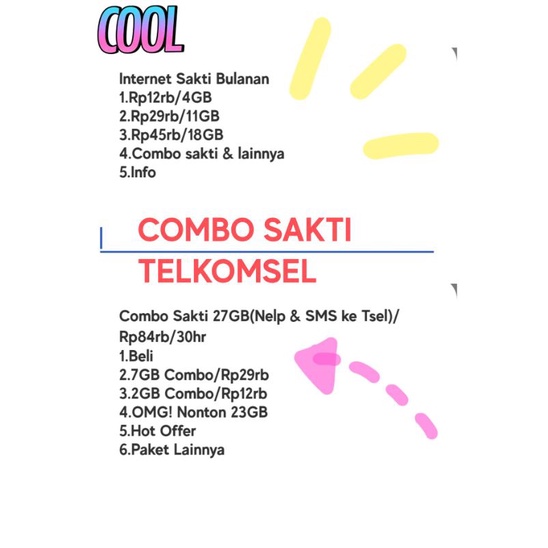 Bahan Kartu Sakti Combo Sakti Telkomsel Bulanan Internet, Nelpon dan SMS