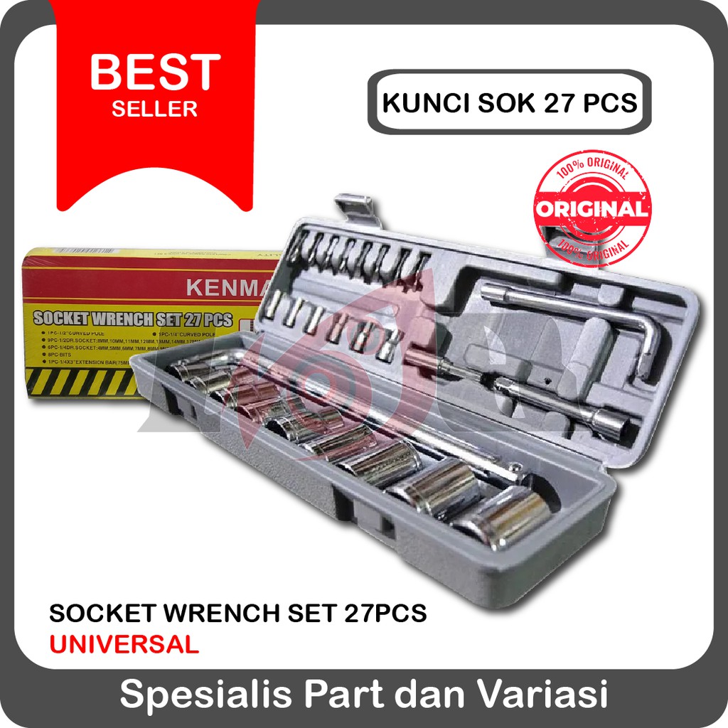 Kunci Sok Set 27 pcs Socket Shok Wrench Shock