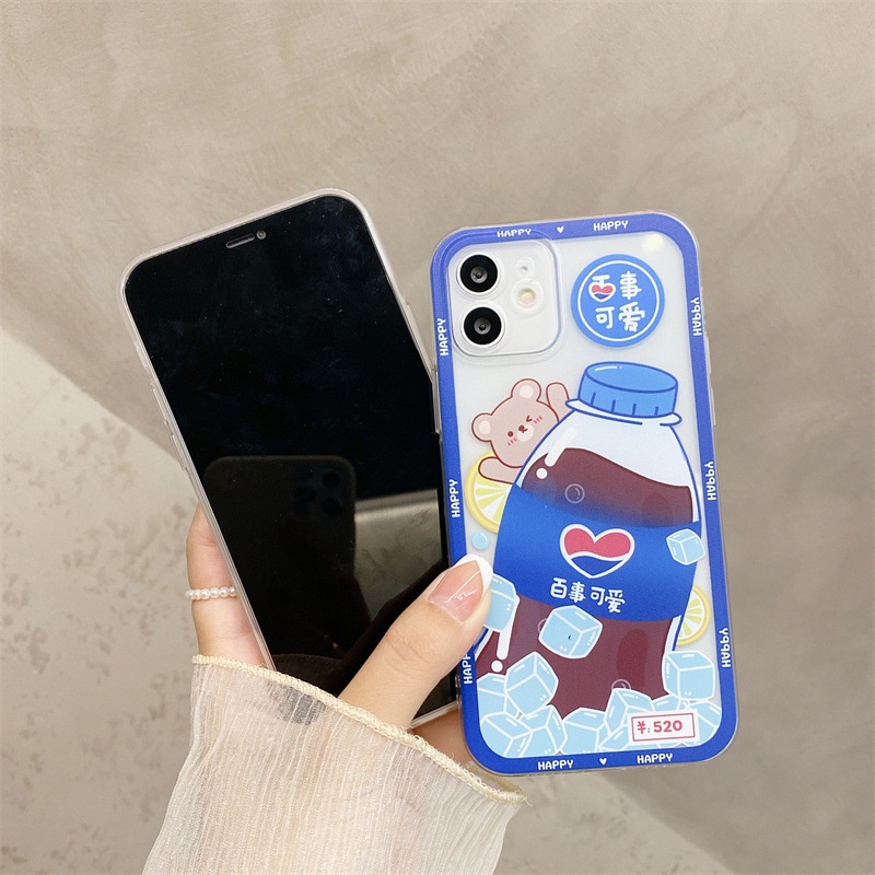 Soft Case Transparan Motif Cola Kartun Untuk Iphone 6 6s 7 8 PLUS XR XS 11 12 13 MINI PRO MAX SE 2020