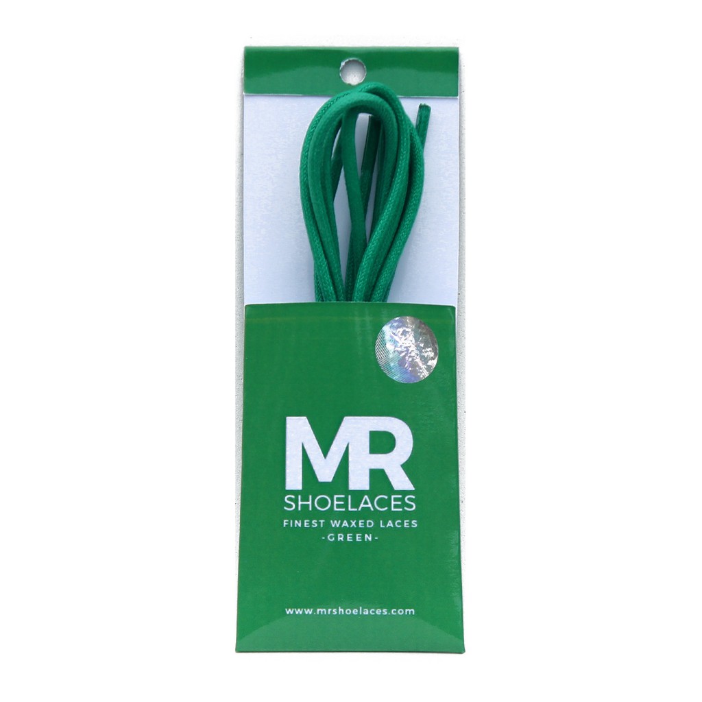 MR Shoelaces RD09 Green (Hijau) Tali Sepatu Lilin 2-3mm Bulat Round 50cm 60cm 70cm 80cm 90cm 100cm 120cm 150cm (Waxed Laces) - Premium Shoelace