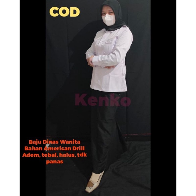 Baju Seragam Dinas PDH wanita baju putih baju dinas baju atasan putih dinas