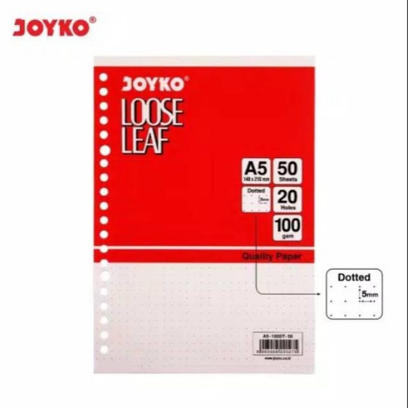 

Loose Leaf JOYKO A5 Dotted 50 lembar (1pc)