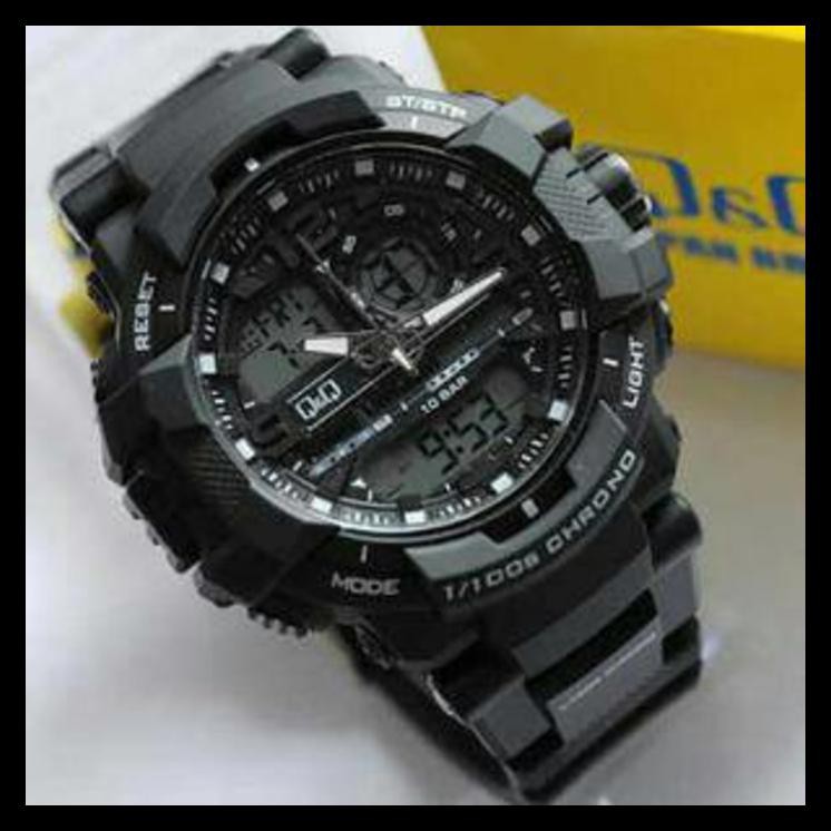 Heboh Cuci Gudang  Jam Tangan Pria Digital Analog Besar Qq Gw86 Hitam Putih Ori Anti Air 01 02 03