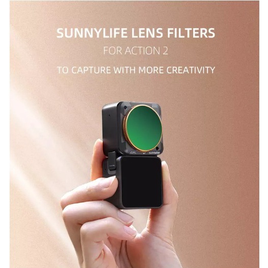 Sunnylife Lens Filter MCUV ND8 ND16 Adjustable CPL Filter DJI Action 2