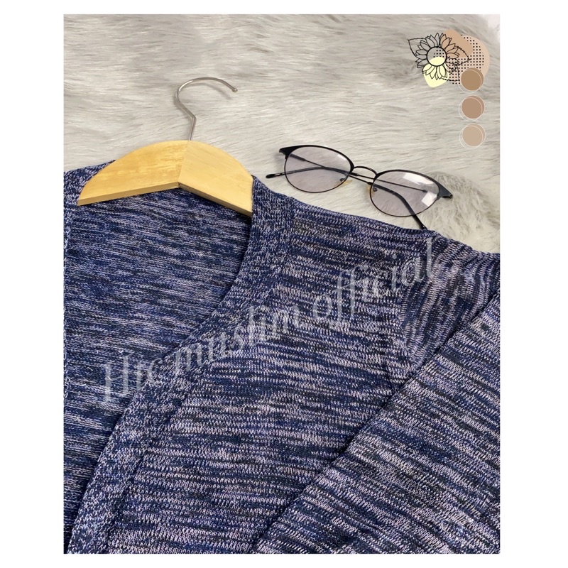 LONG CARDIGAN RAJUT TWIST Longcardy knit Wanita Woman Fashion-LONG TWIST NAVY