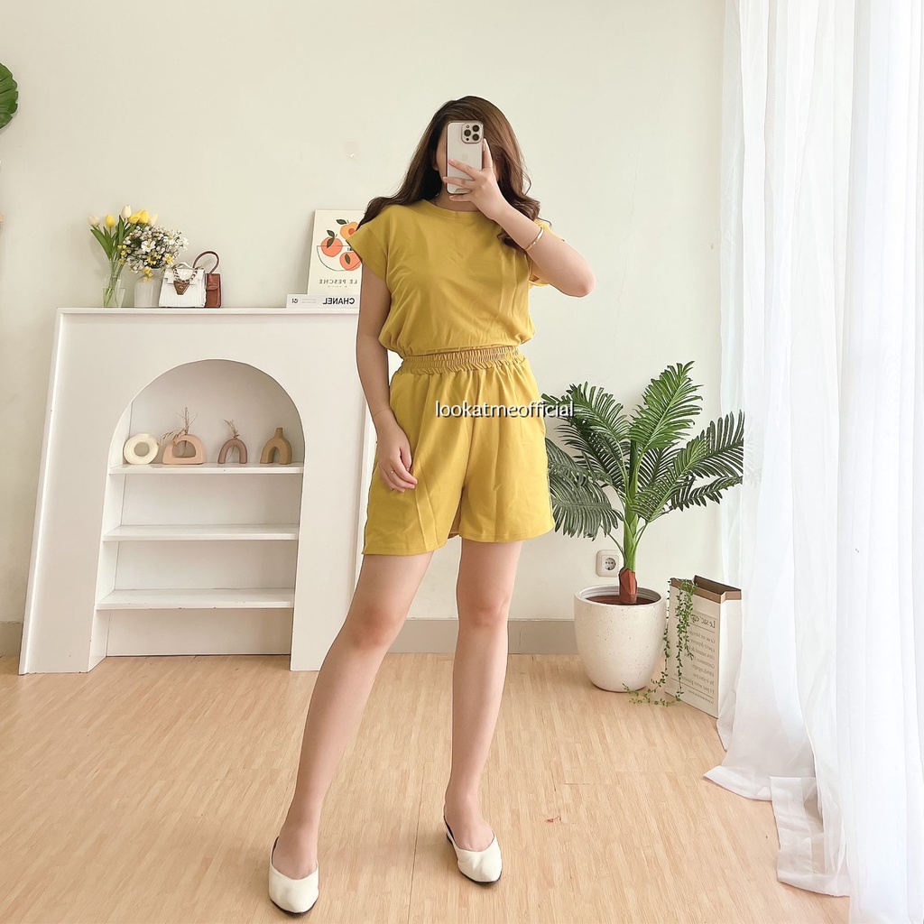 lookatmeofficial • Stella Set Wanita 2in1 Top + Short Pants