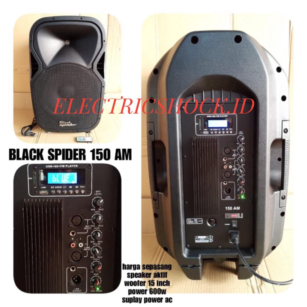 SPEAKER AKTIF BLACKSPIDER 150AM / BLACK SPIDER 150 AM 15 INCH ORIGINAL