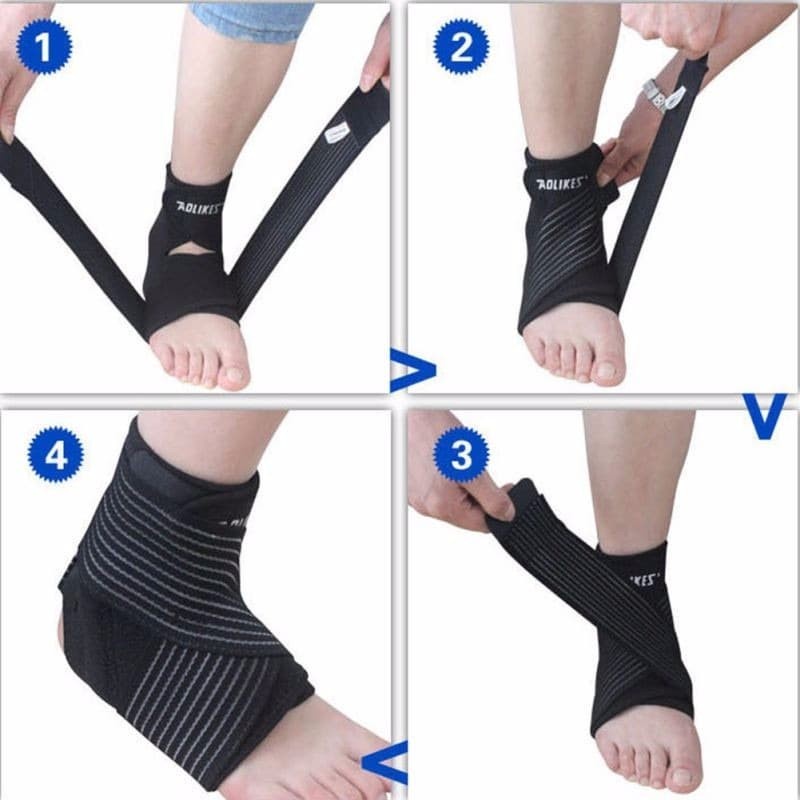 AOLIKES Pelindung Engkel Tumit Ankle Support Sport Fitness Protection - 4846 - Black