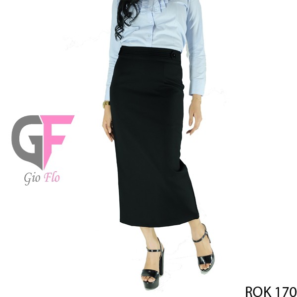 GIOFLO Rok Katun Panjang Wanita Black / ROK 170