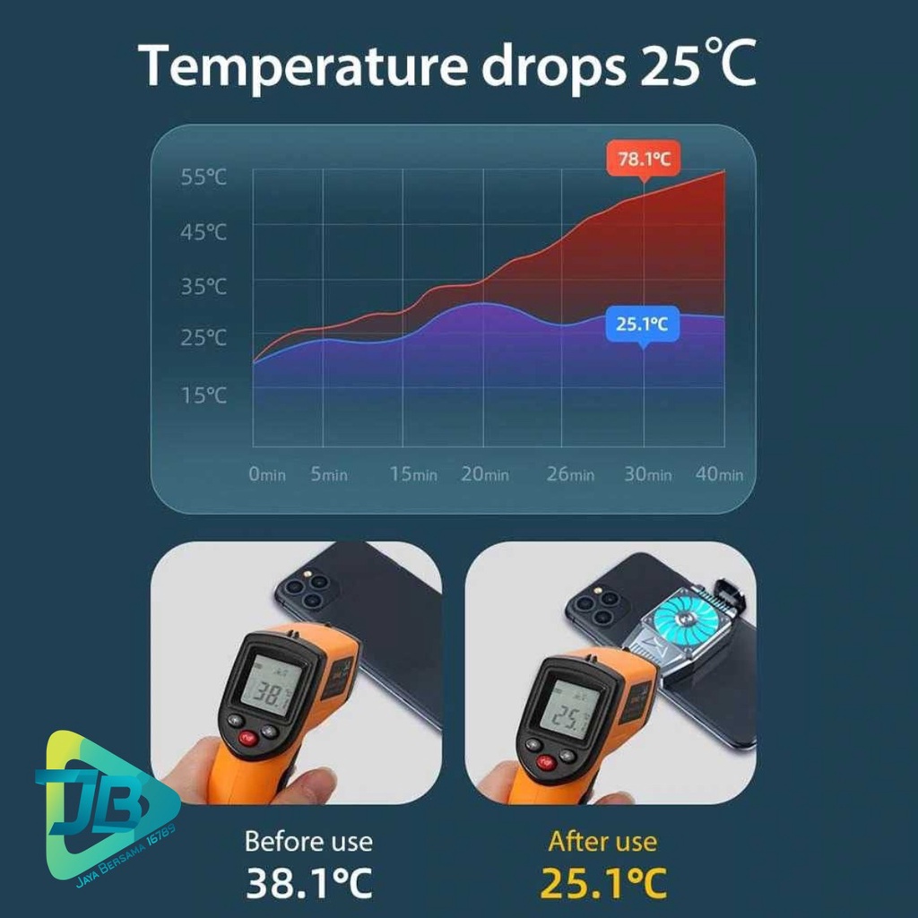 BM102 Holder Mobilephone  refrigeration Bracket smartphone cooling fan kipas pendingin handphone JB4869