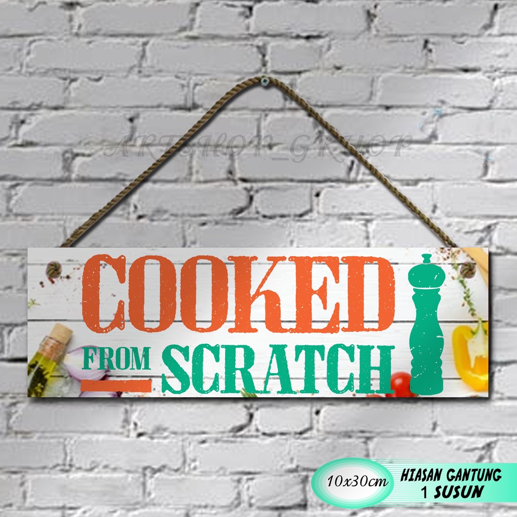 Hiasan dinding dapur pajangan shabby walldecor poster kayu.kitchen cook pajangan rumah dekorasi