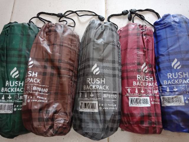 Jas Hujan Rush Backpack BP8110 plevia / Jas hujan kotak - kotak ada Ruang tas belakang / jas hujan 8110 Terlaris