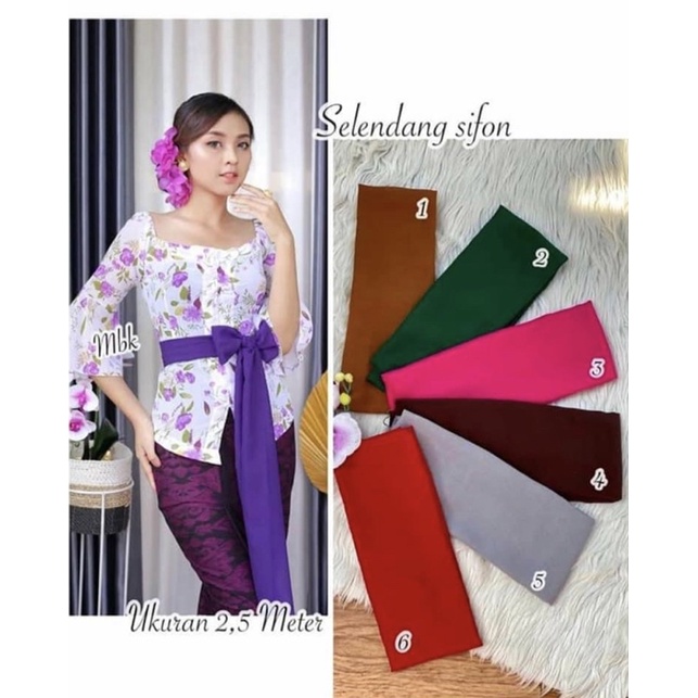 Jual 25Warna Selendang Sifon/ Selendang Kebaya/Selendang Bali/Selendang ...