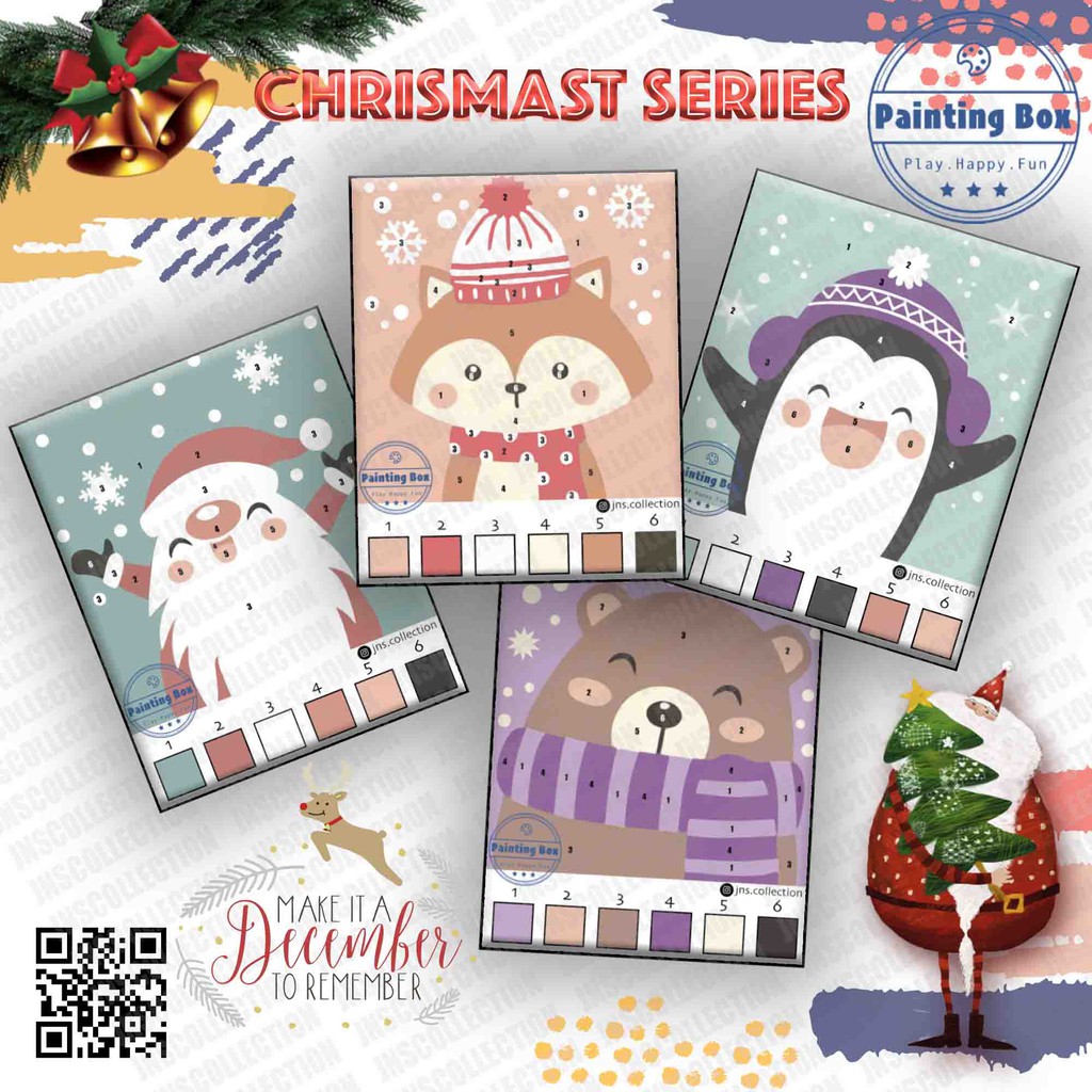 

PAINT BY NUMBER by Painting BOX I Painting Kit I Aktivitas melukis anak Seri Christmast