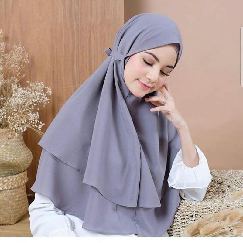 Jilbab khimar bergo Maryam 2 layer bahan diamond